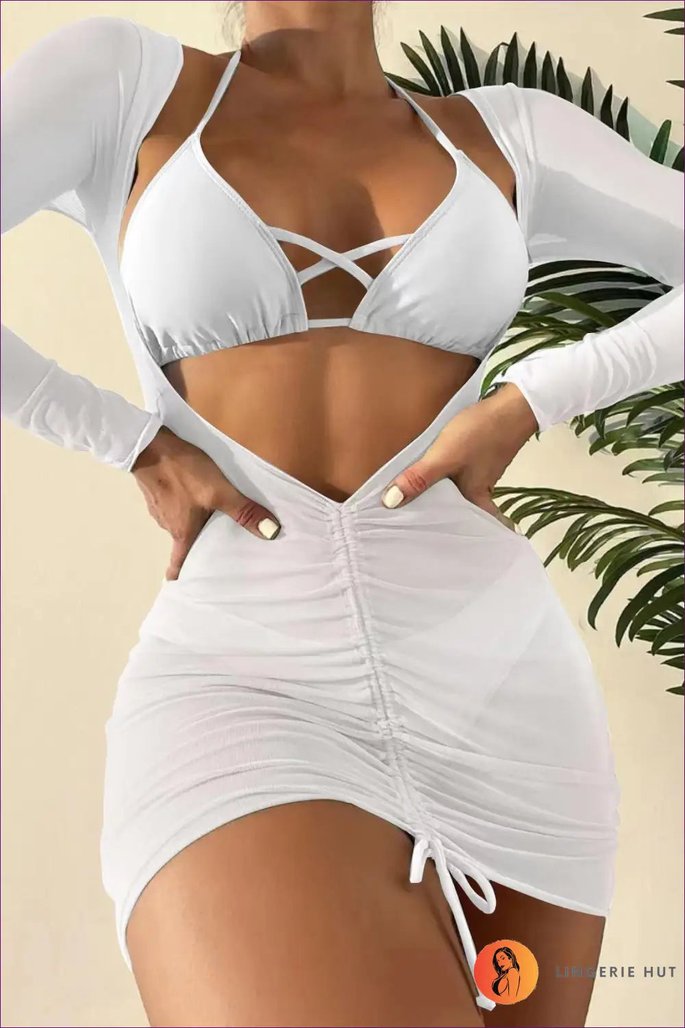 Cut-out Mini co Ord Set - Worth a Second Look - s / White - Dresses - Lingerie Hut - All Season • Clubwear • Cutout