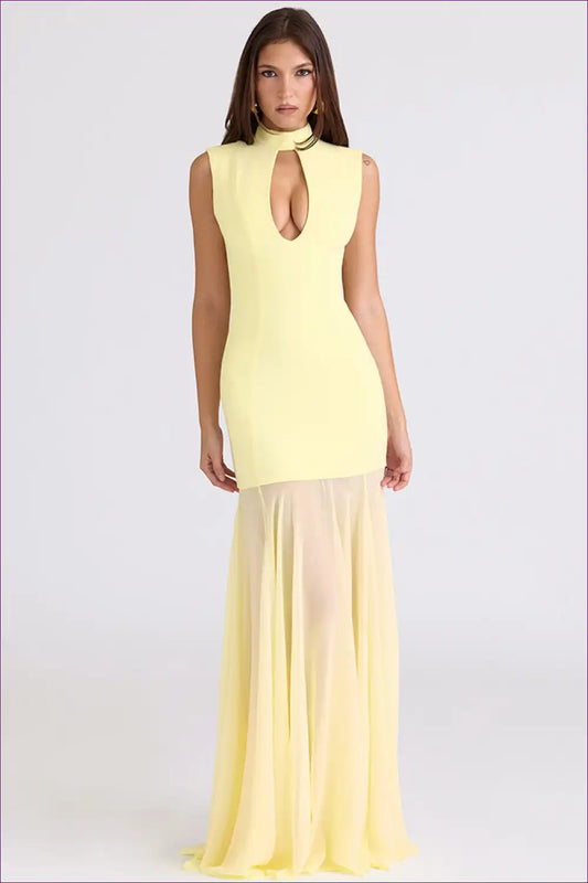 Cut-out Tube Fishtail Maxi Dress for Formal Nights