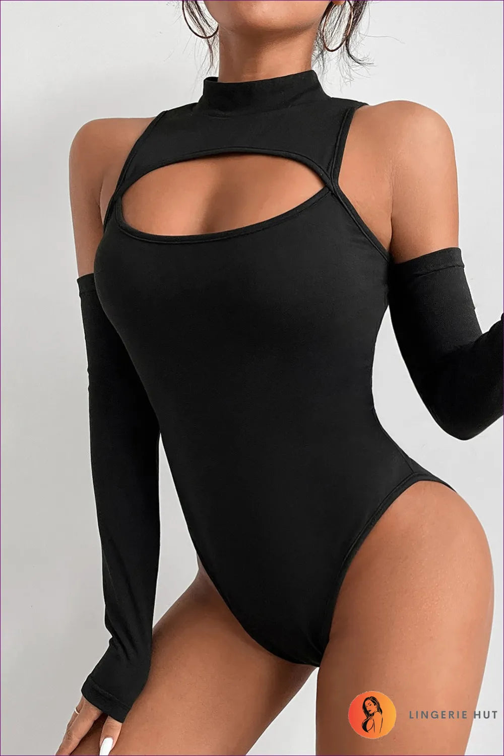 Elevate Your Wardrobe With Our Cut Out Turtle Neck Long Sleeve Bodysuit. Perfect For Special Occasions