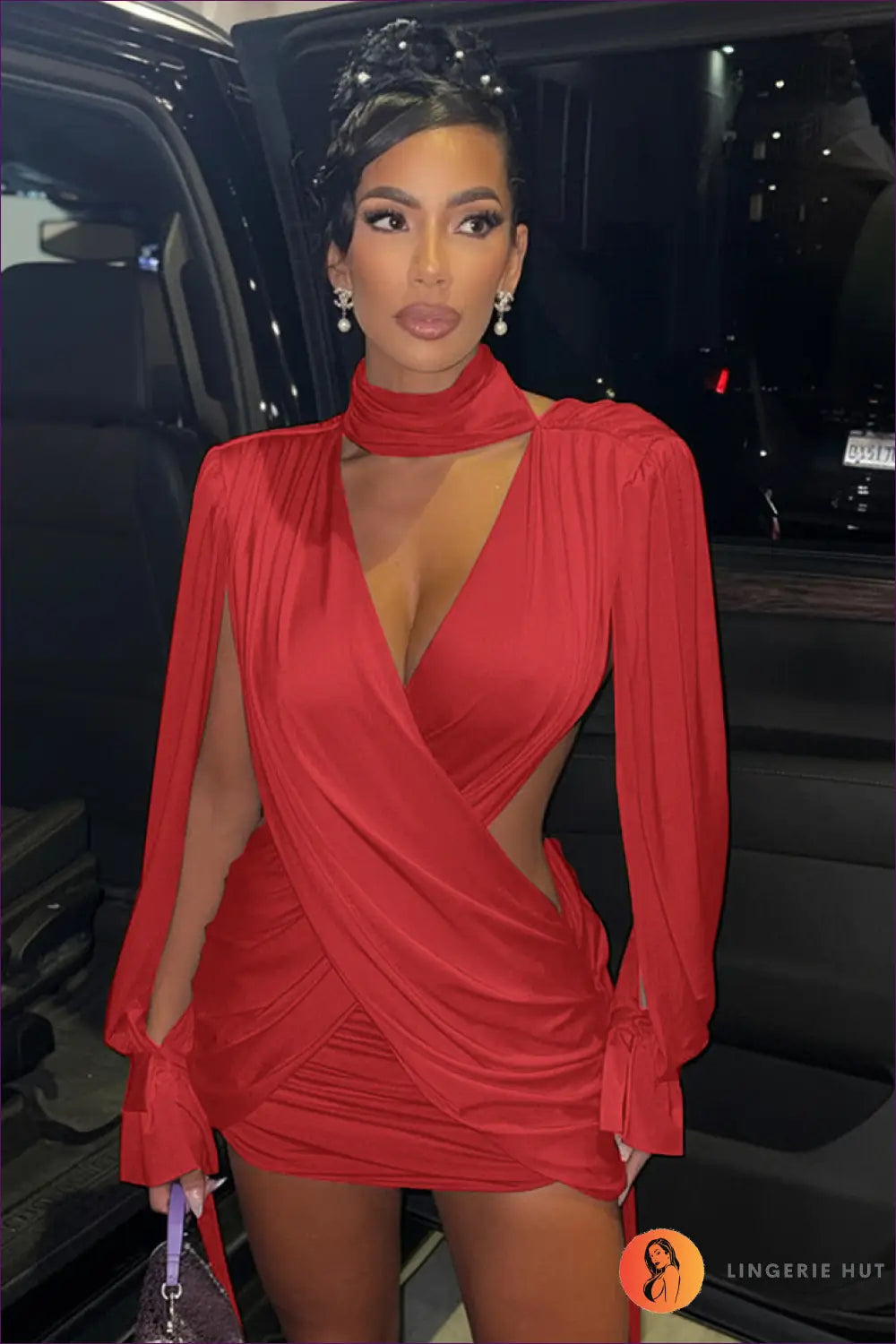Cutout Bodycon Mini Dress - Made for the Night out - s / Red - Dresses - Autumn • Backless • Clubwear • Lingerie Hut