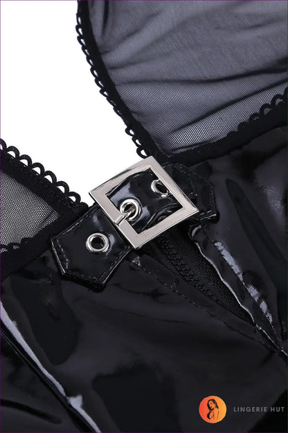 Cutout Bodysuit in Faux Leather - Bold but Wearable - Dresses - Lingerie Hut - Bodycon • Date Night • Halter