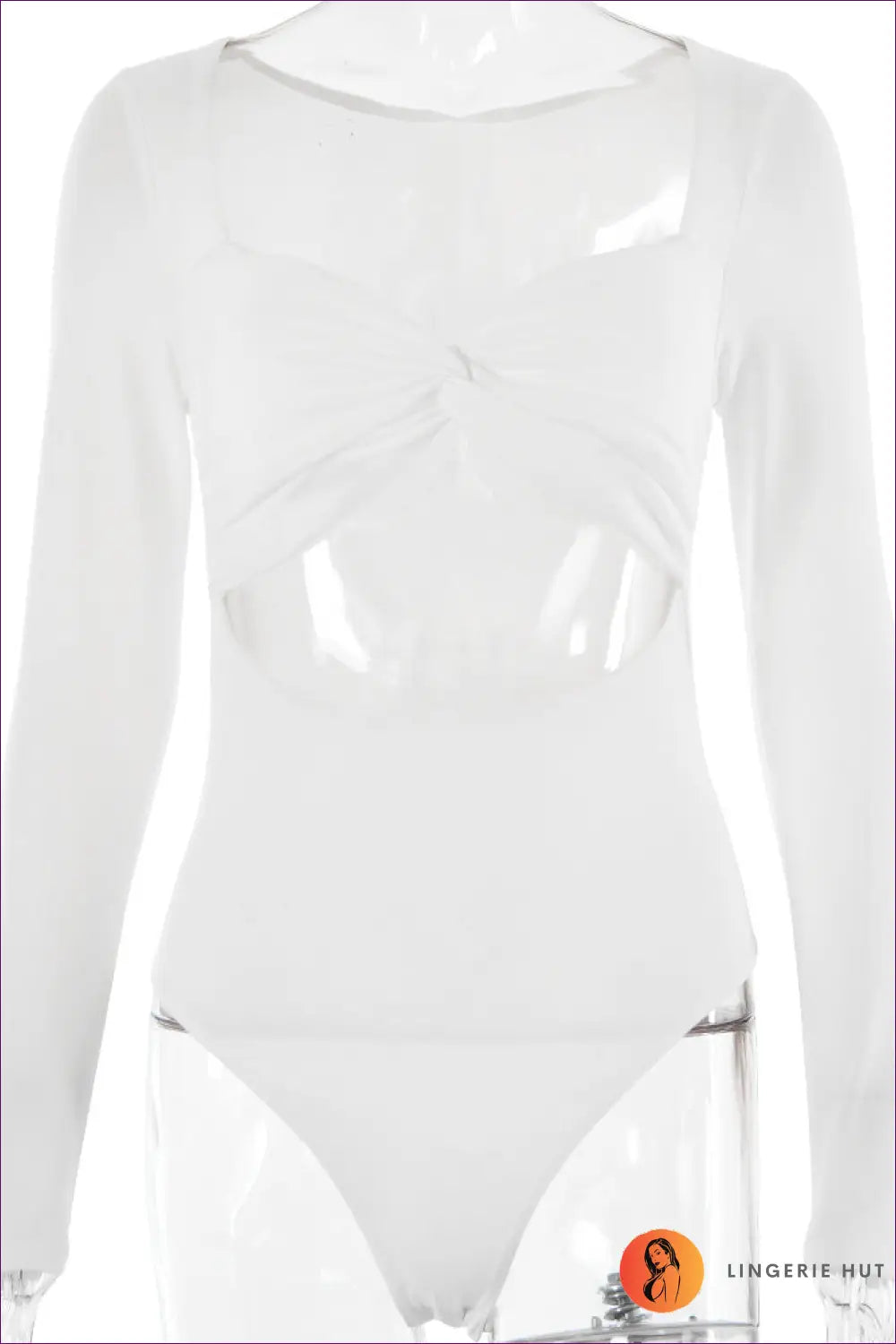Cutout Bodysuit with Twisted Detail - Night out Confidence - s / White - Lingerie - Hut - Autumn • Bodycon • Clubwear