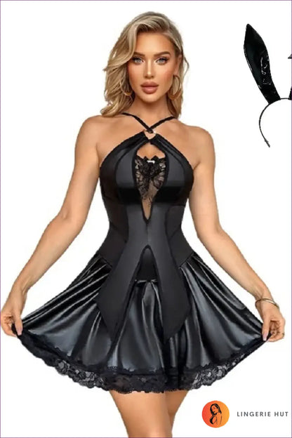 Cutout Halter Dress with Flared Lace Hem - Night out Ready - 02 / s - just in • Lingerie - Hut