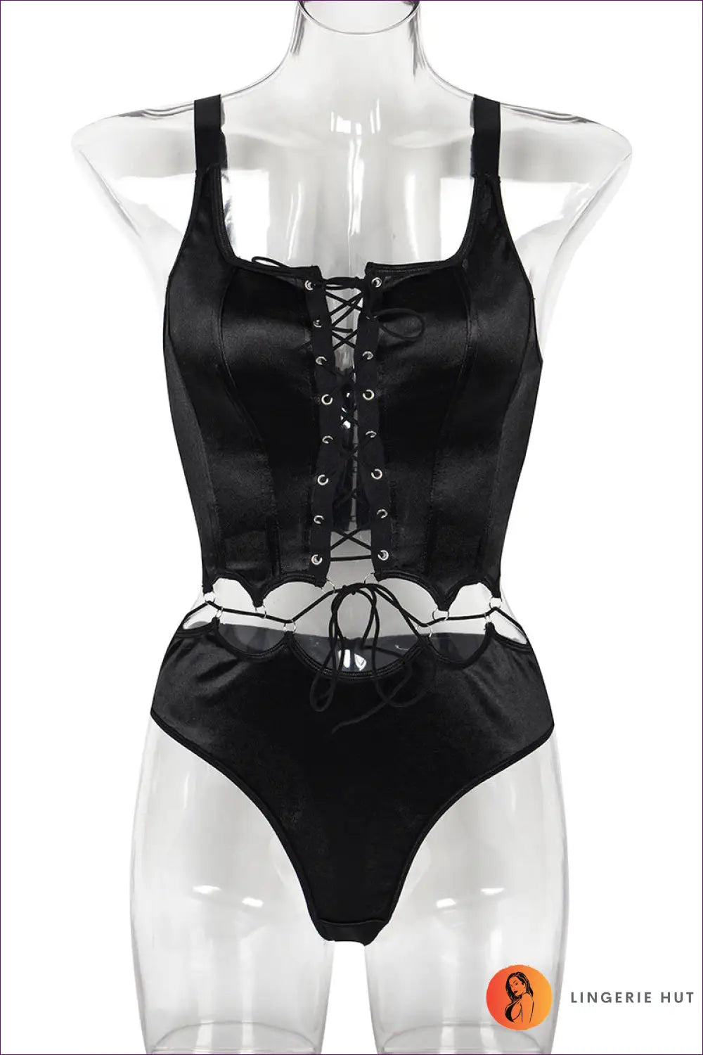 Cutout Lace-up Corset Bra Set - Made for Date Night - s / Black - Lingerie - Hut - All Season • Boudoir