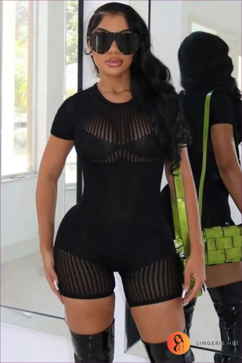 Cutout Mini Playsuit - Seductive Summer Statement - s / Black - Jumpsuits & Rompers - Lingerie Hut - Bodycon • Casual