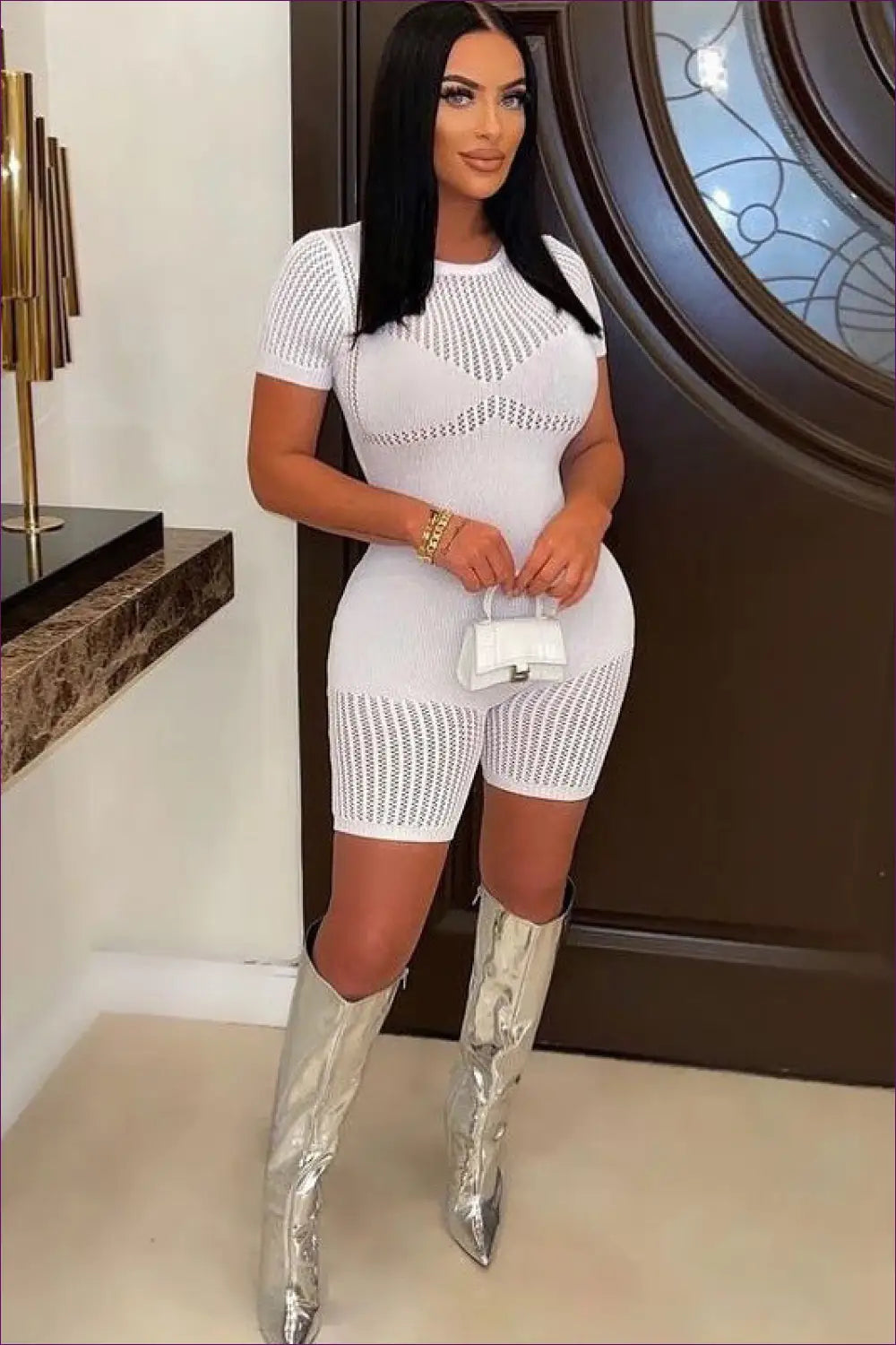 Cutout Mini Playsuit - Seductive Summer Statement - Jumpsuits & Rompers - Lingerie Hut - Bodycon • Casual • Clubwear