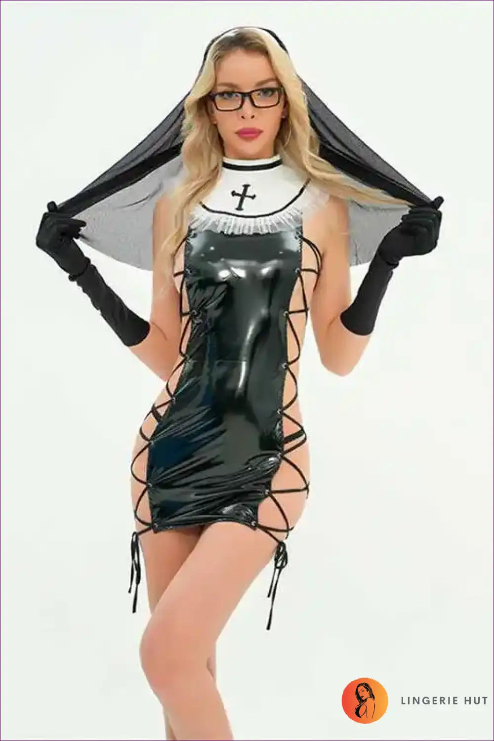 Cutout Nun Cosplay Dress for Club Nights & Themed Events Clubwear, Costume, Cutout, Evening Wear,