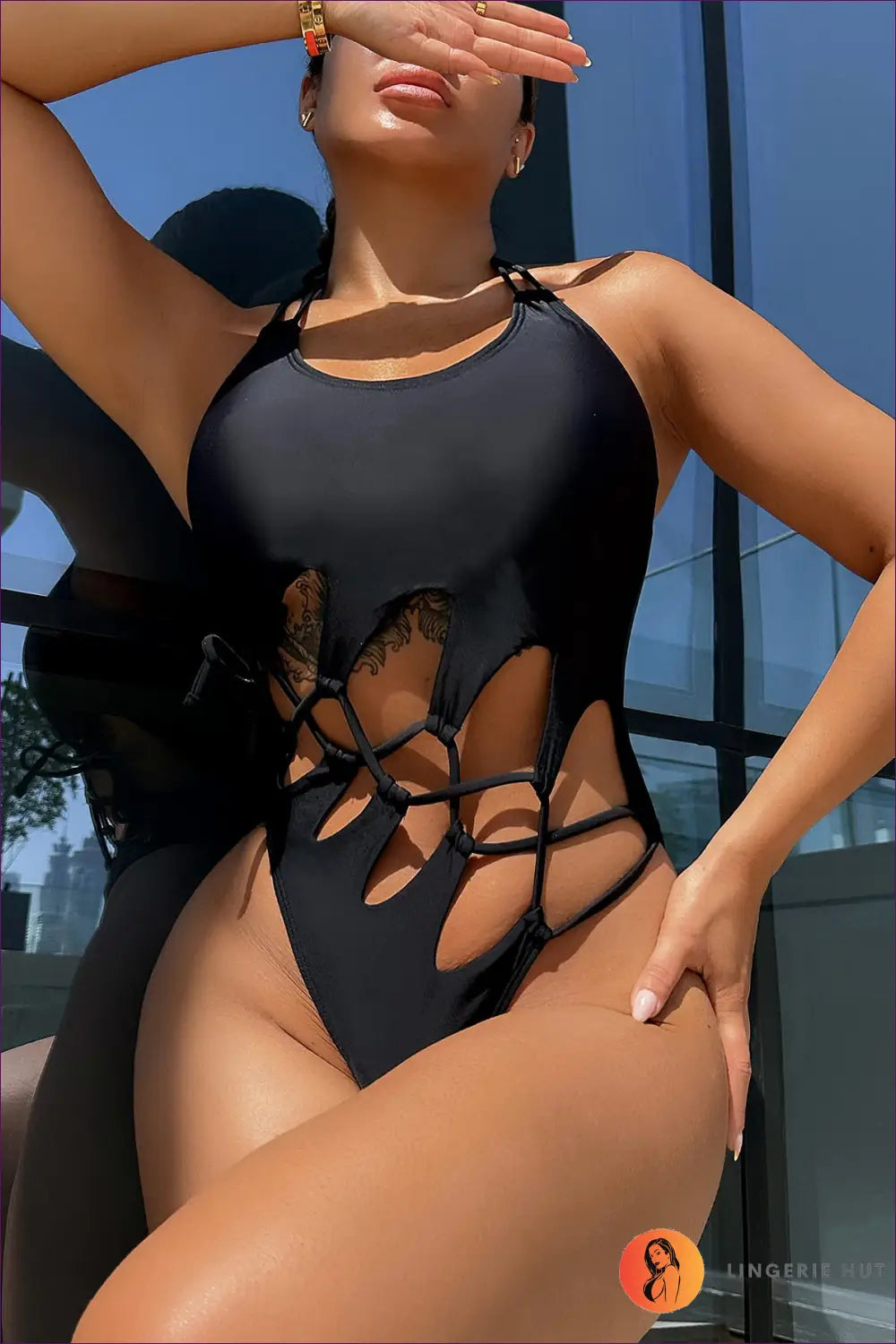 Cutout One-piece Swimwear - Made for Sun-soaked Getaways - s / Black - Backless • Beachwear • Boho • Polyester