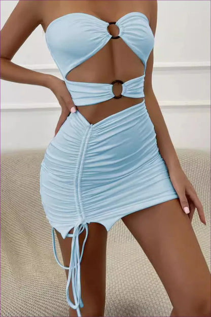 Cutout Ruched Mini Dress – Party Perfection