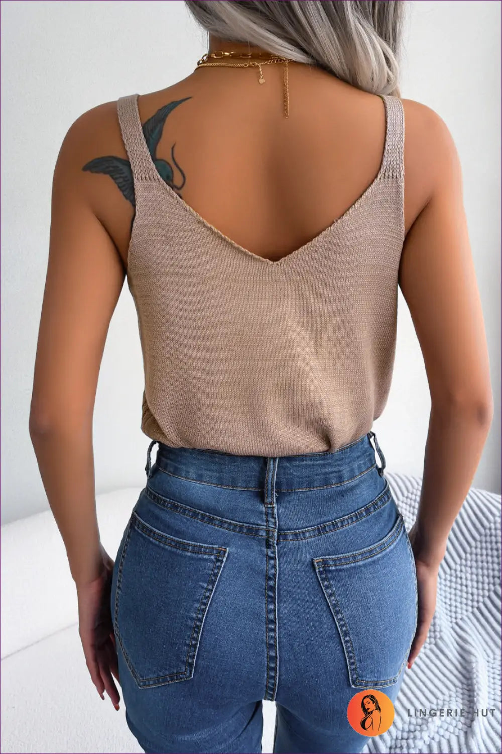 Cutout V-neck Camisole Top - Effortless Summer Ease - Clothing - Lingerie Hut - Backless • Casual • Crop • Everyday