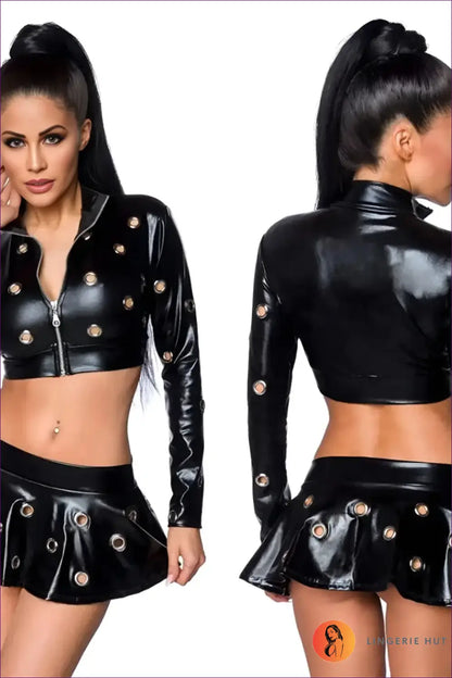 Dancing Queen Costume with Chain Harness Detail - Nightclub Attitude - 6301 / one Size - Outfit Set - Lingerie Hut