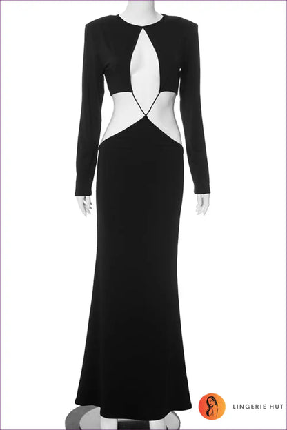 Daring Cutout Evening Gown - Redefine Elegance with Bold Style for Autumn, Bodycon, Cutout, Dress, Glamour