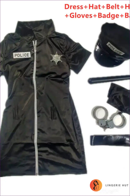 Daring Diva Police Costume - Command the Night for Costume, Halloween, Night Out, Nightwear, Party