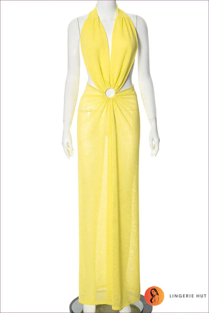 Daring Yellow Cutout Maxi Dress - Bold & Beautiful For n