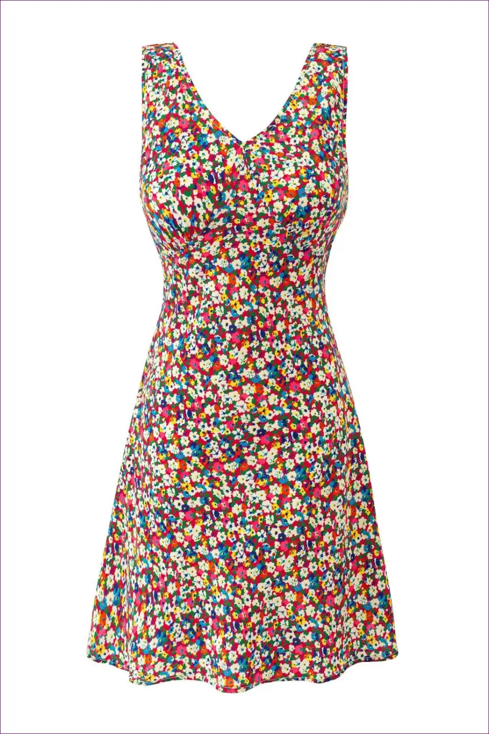 Dark Brown Floral Ruffle Mini Swing Dress - Tie Strap - Boho • Elegant • Everyday • Pullwind