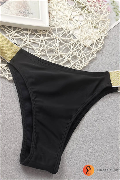 Steal The Beachside Spotlight With Our Dazzling Flash Gold Board Bikini. Radiate Elegance And Confidence Its