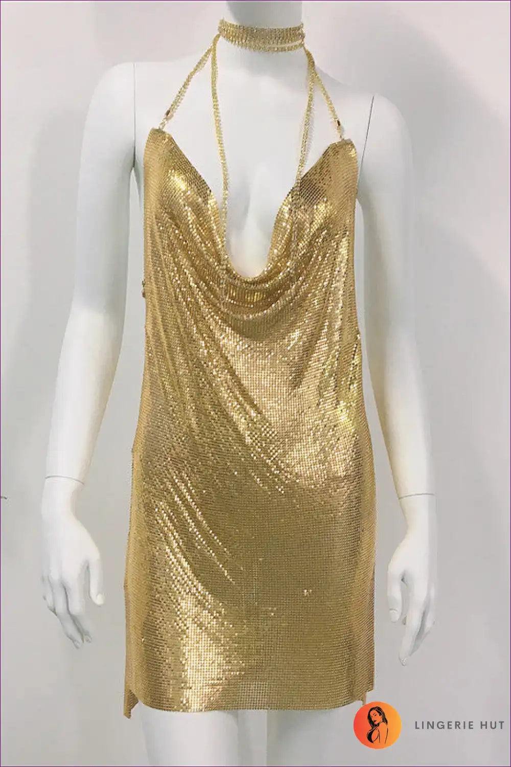 Unleash Your Inner Diva And Ignite The Night With Our Dazzling Metal Sequin Dress Rhinestone Cami. Sparkle,