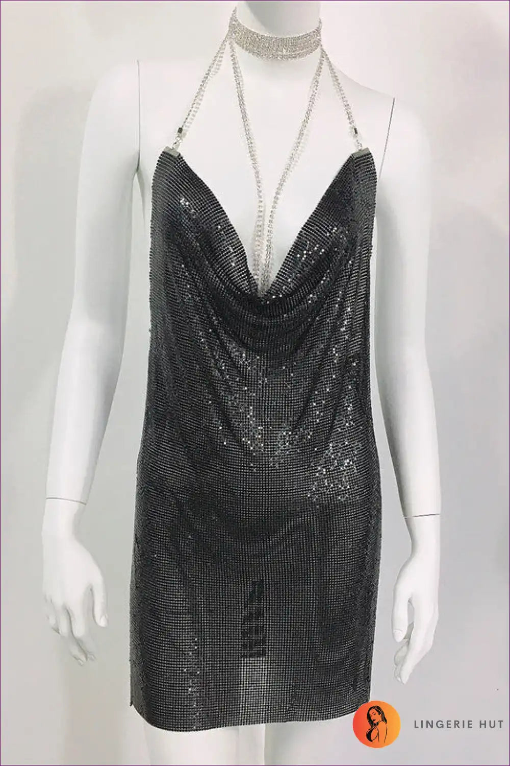 Unleash Your Inner Diva And Ignite The Night With Our Dazzling Metal Sequin Dress Rhinestone Cami. Sparkle,