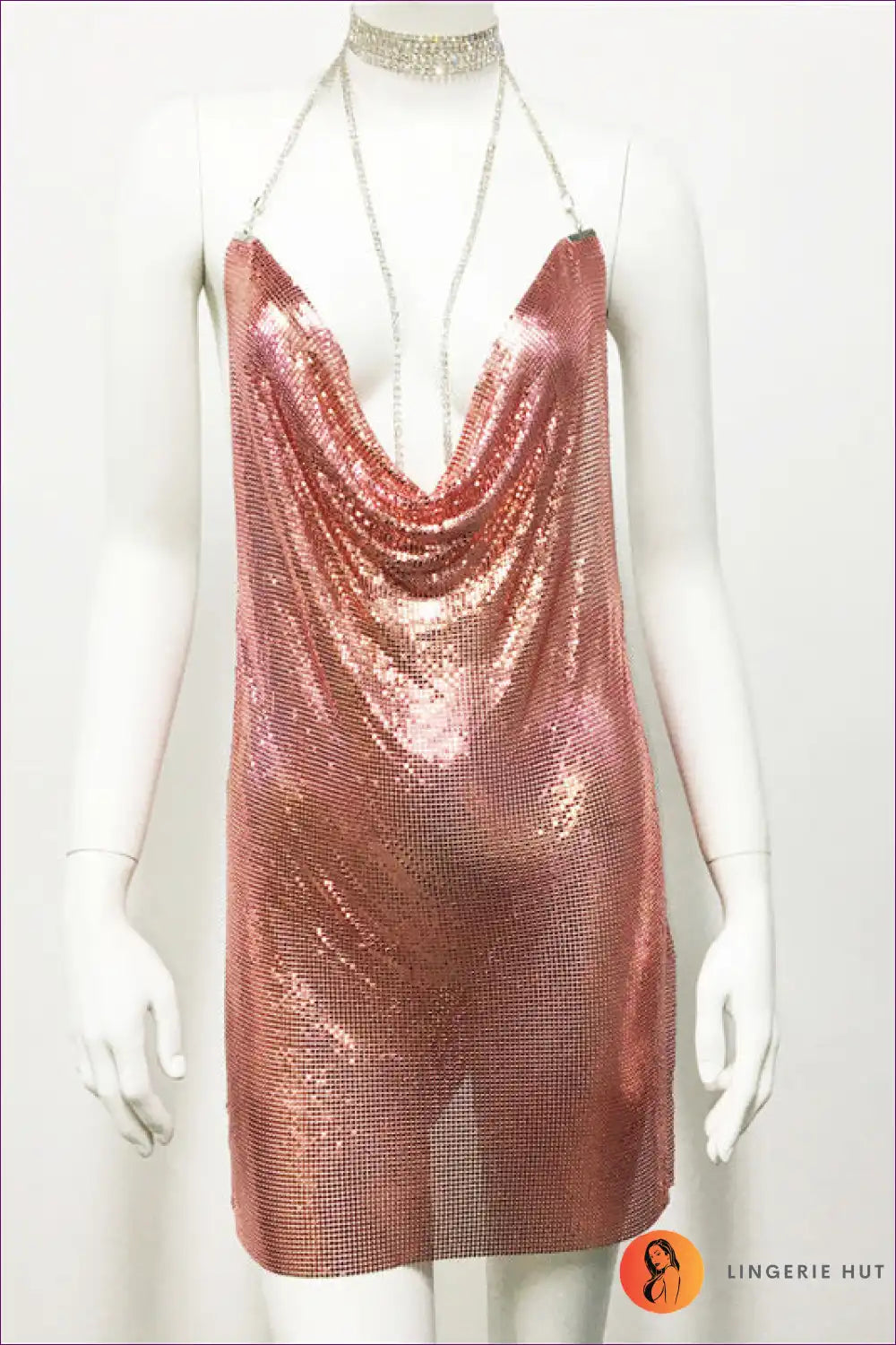 Unleash Your Inner Diva And Ignite The Night With Our Dazzling Metal Sequin Dress Rhinestone Cami. Sparkle,