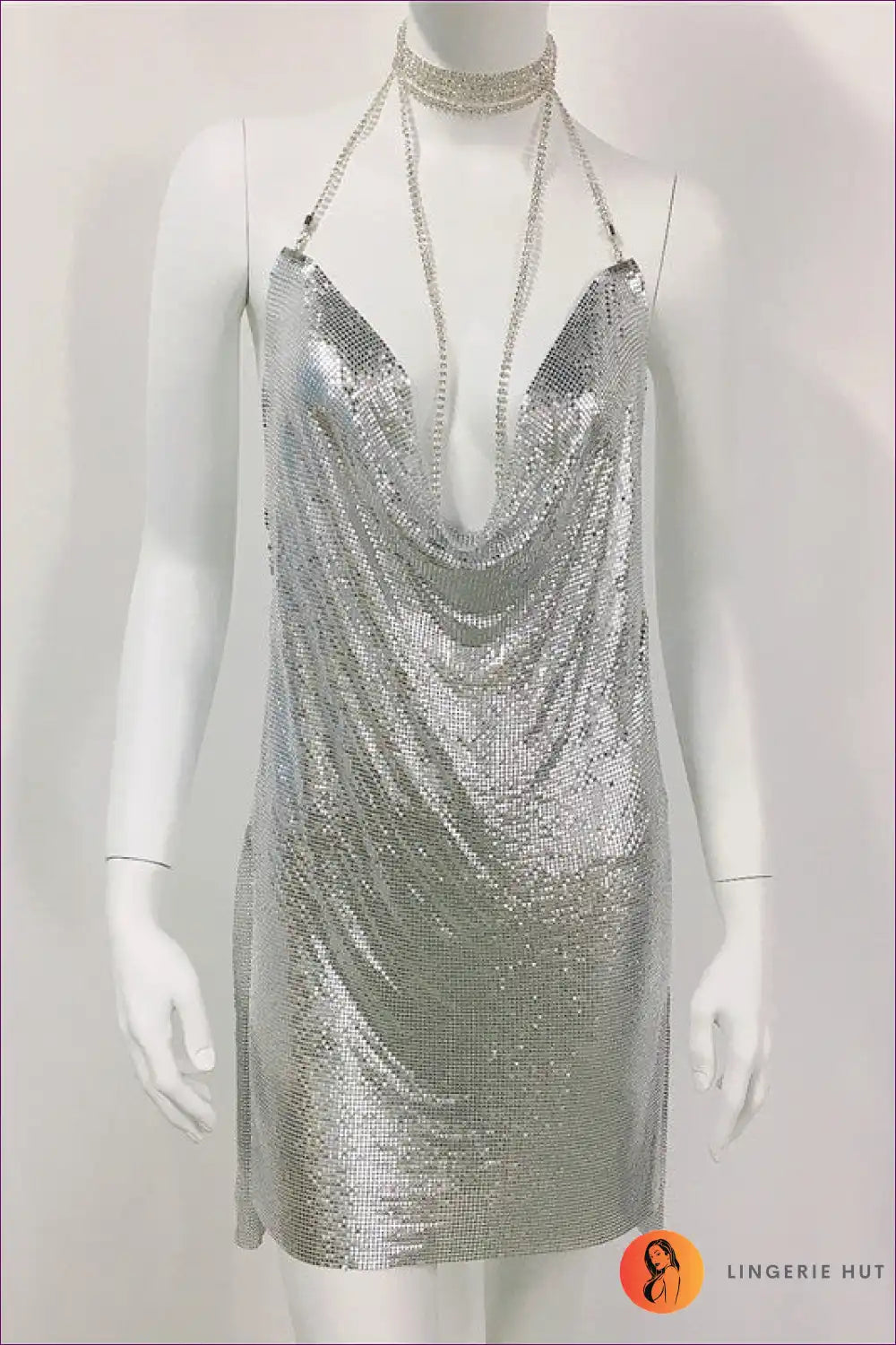 Unleash Your Inner Diva And Ignite The Night With Our Dazzling Metal Sequin Dress Rhinestone Cami. Sparkle,