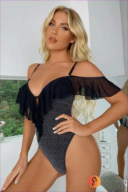 Deep v Bodysuit with Tassel Trim - Ignite the Night - s / Black Gray - Cutout • Date Night • Glamour • Lingerie - Hut