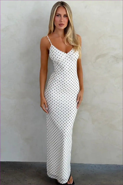 Deep v Polka Dot Maxi Dress for Summer Evenings Bodycon, Evening Wear, Floral, Maxi, s