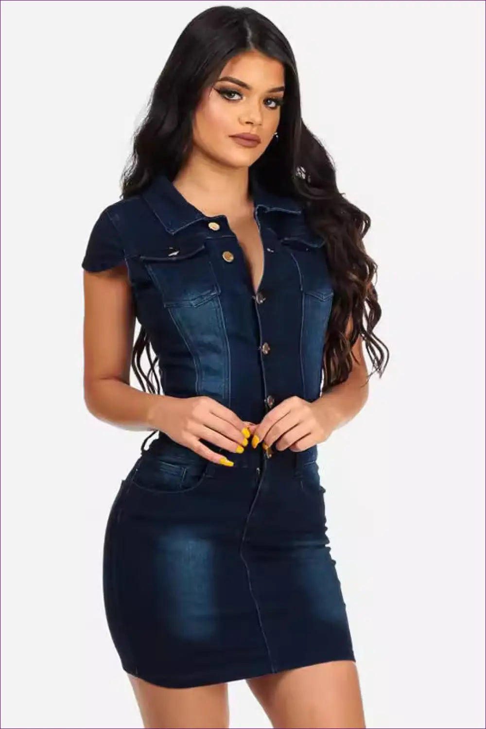 Denim Bodycon Mini Dress - Summer Evenings Sorted - Dresses - Lingerie Hut - All Season • Casual • Cotton