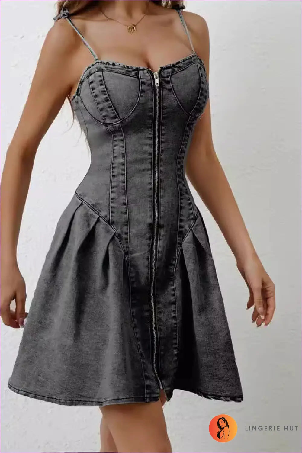 Denim Corset Mini Dress - Effortless Summer Style - s / Black - Dresses - Lingerie Hut - A-line • Casual • Cutout
