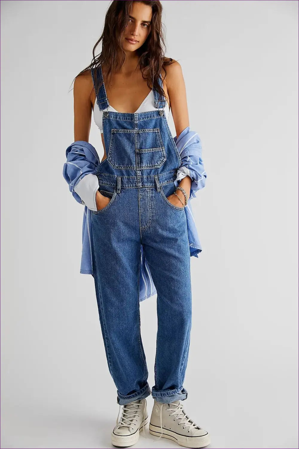 Denim Jumpsuit - Effortless Everyday Cool - s / Navy Blue - Clothing - Lingerie Hut - All Season • Autumn • Casual