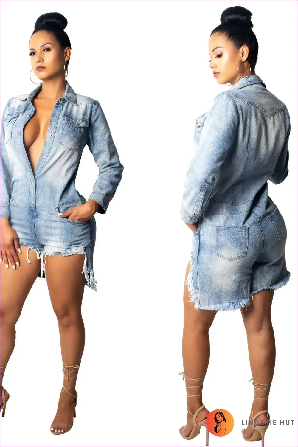 Denim Romper Mini Playsuit - Effortless Style for Day or Night - s / Blue - Outfit Sets - Lingerie Hut - All Season
