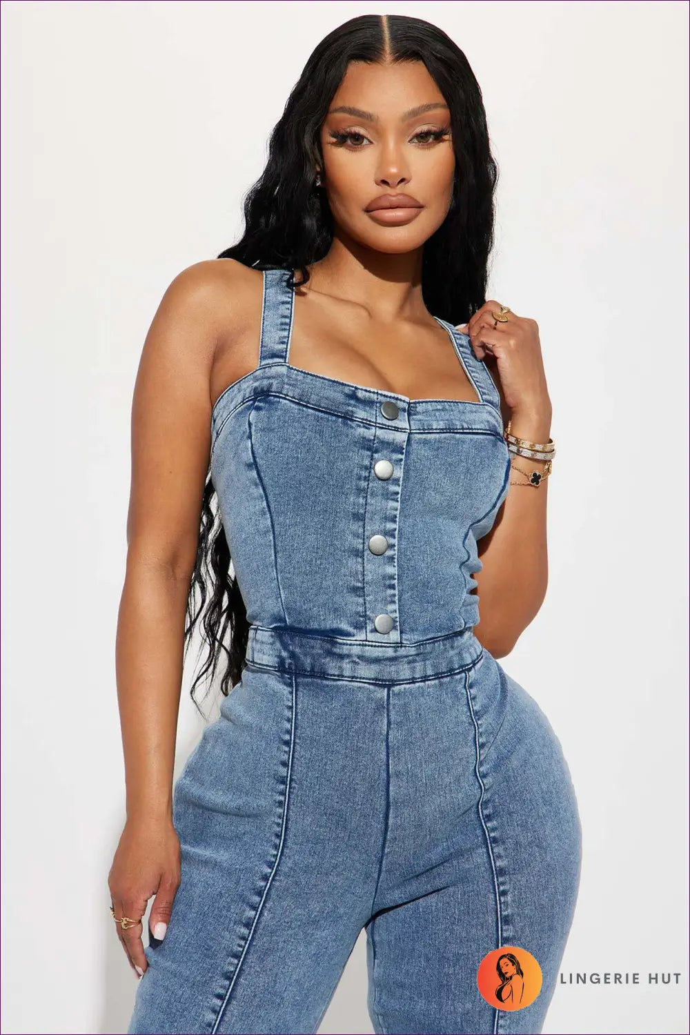 Denim Strapless Jumpsuit - Effortless Confidence - Jumpsuits & Rompers - Lingerie Hut - All Season • Bodycon • Casual