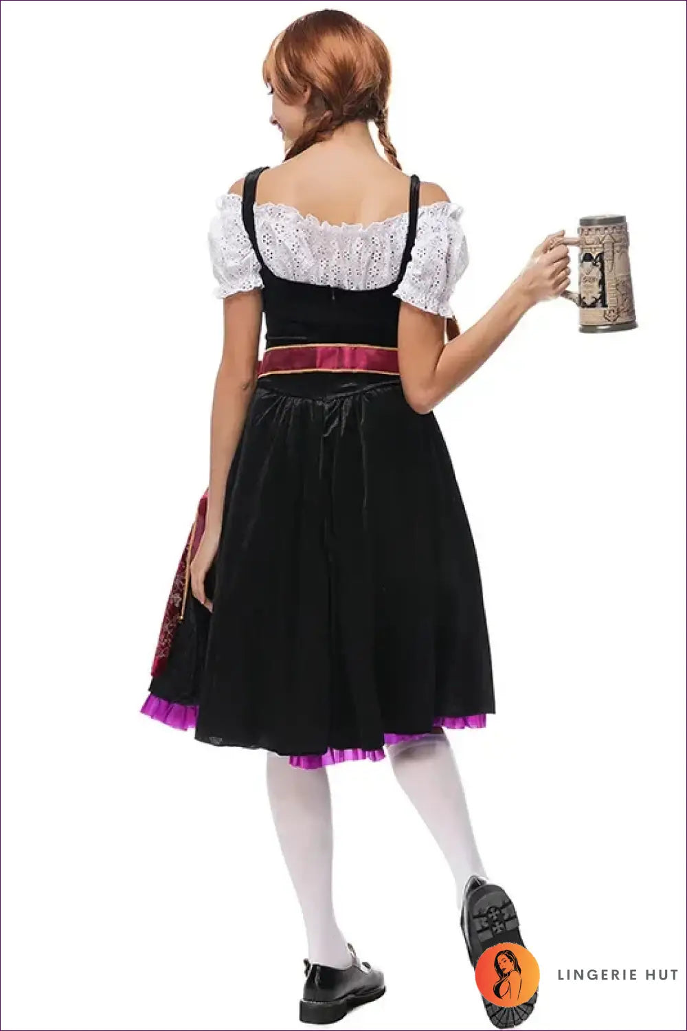 Dirndl Costume with Embroidered Apron - Festival Charm - Halloween • just in • Maid • Oktoberfest - Lingerie Hut
