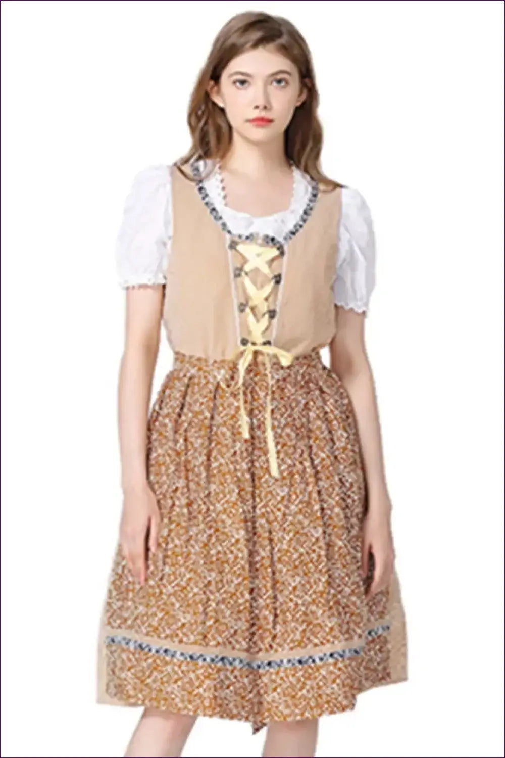 Dirndl Costume with Lace-up Bodice - Bavarian Party Mood - Floral • Halloween • just in • Lingerie - Hut
