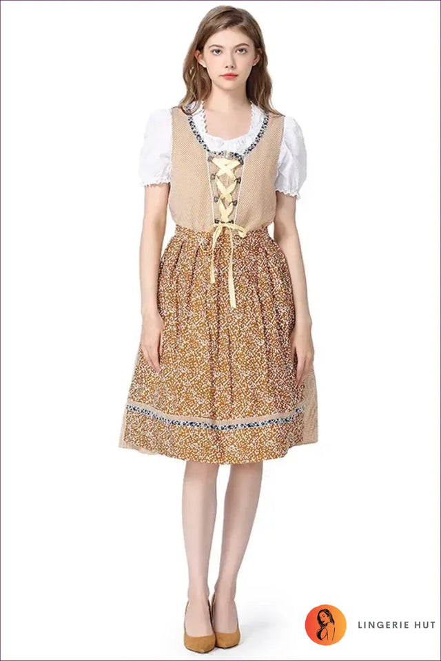 Dirndl Costume with Lace-Up Bodice - Bavarian Party Mood