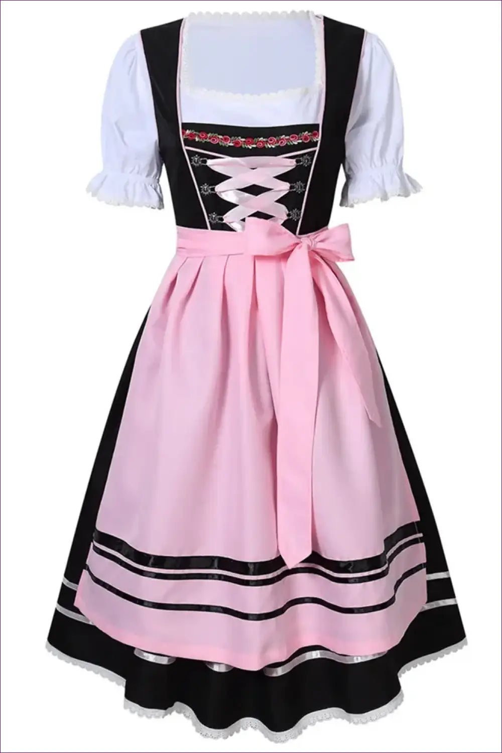Dirndl Costume with Lace-up Bodice - Soft Festival Mood - Halloween • just in • Maid • Oktoberfest - Lingerie Hut