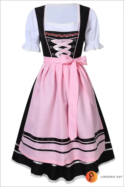Dirndl Costume with Lace-up Bodice - Soft Festival Mood - Halloween • just in • Maid • Oktoberfest - Lingerie Hut