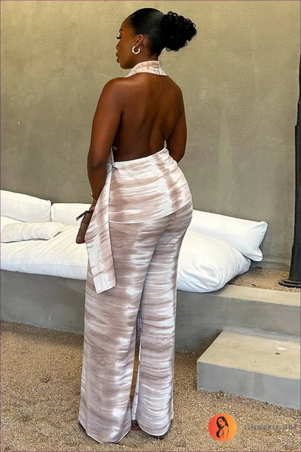 Draped Halter Jumpsuit - Effortless Elegance for any Occasion - Dresses - Lingerie Hut - All Season • Backless • Casual