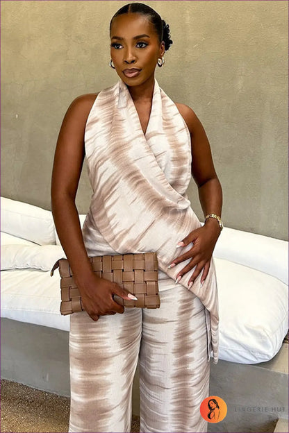 Draped Halter Jumpsuit - Effortless Elegance for any Occasion - Dresses - Lingerie Hut - All Season • Backless • Casual