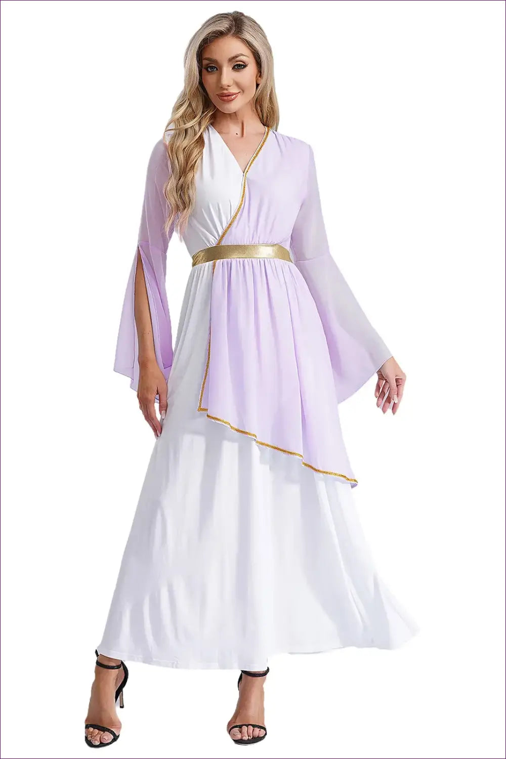 Draped Toga Costume with Bell Sleeve Overlay - Ethereal Grace - just in • Party • Role Play • Theme Parties - Lingerie