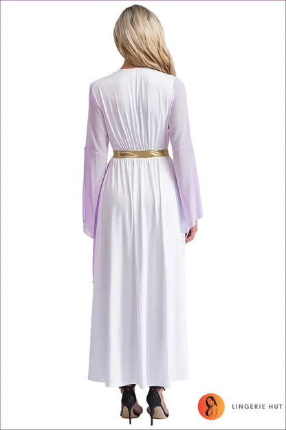 Draped Toga Costume with Bell Sleeve Overlay - Ethereal Grace - just in • Party • Role Play • Theme Parties - Lingerie