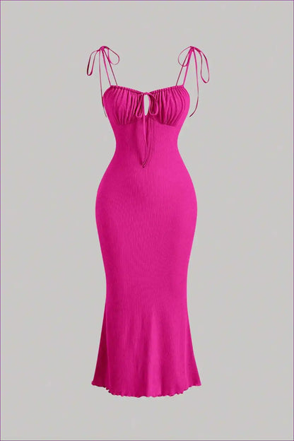 Drawstring Bust Knit Bodycon Dress - Flirty Club Essential for Bodycon, Casual, Clubwear, Date Night,