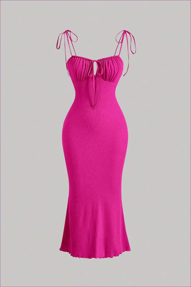 Drawstring Bust Bodycon Midi Dress - Not Your Basic Night Out