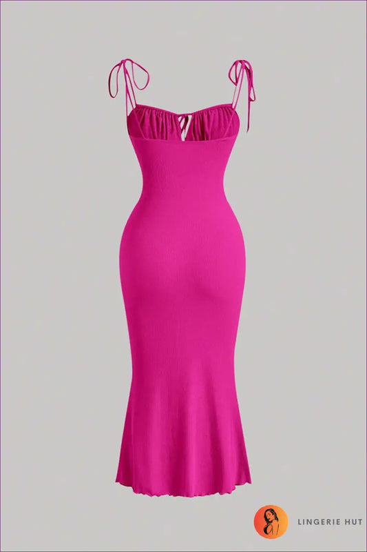 Drawstring Bust Knit Bodycon Dress - Flirty Club Essential for Bodycon, Casual, Clubwear, Date Night,