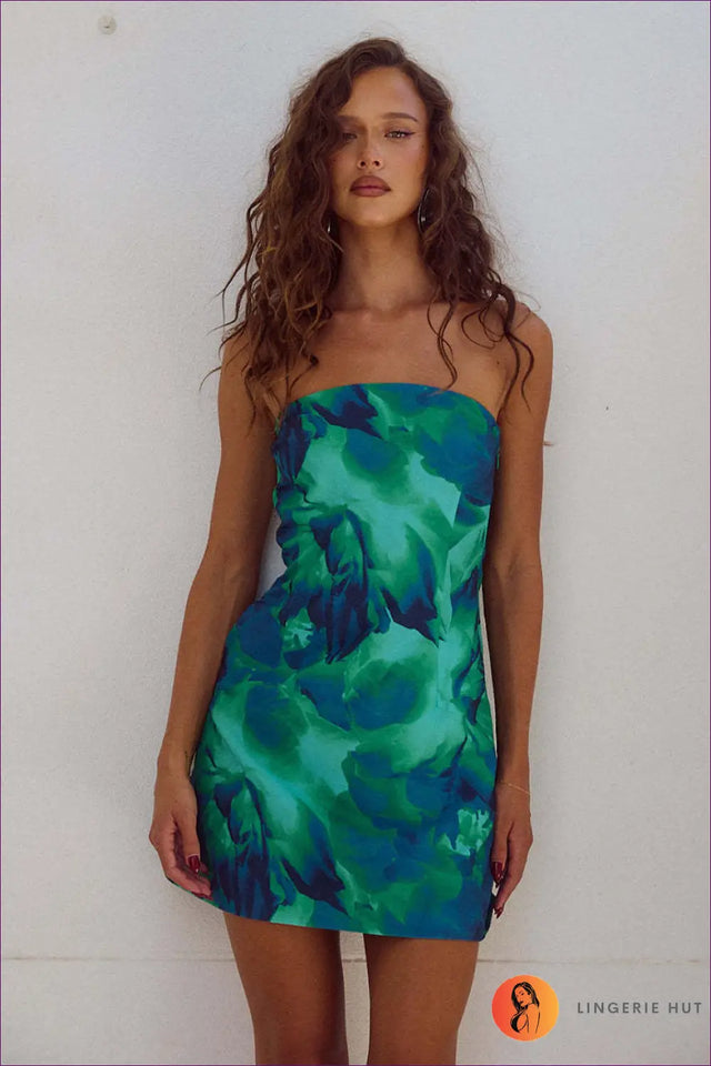 Strapless Floral Mini Dress