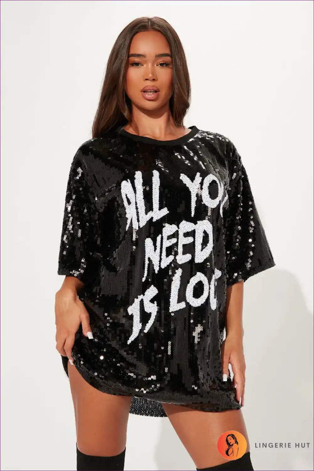 Dress with Graphic Sequins - Playful Nights for All Season, Casual, Clubwear, Dress, Evening Wear