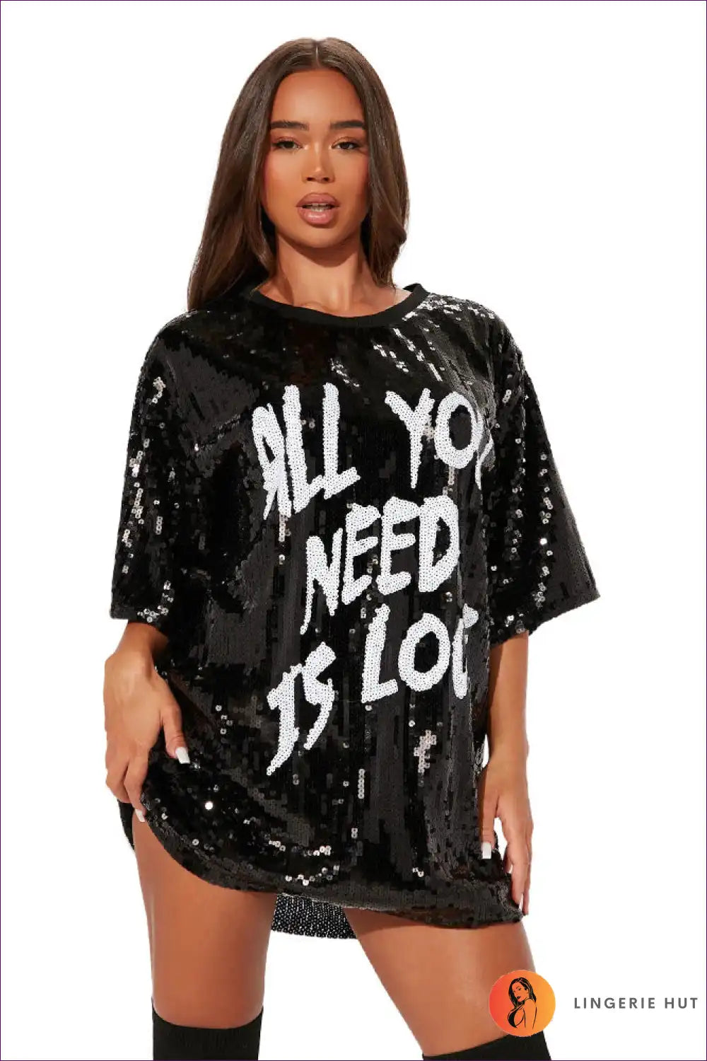 Dress with Graphic Sequins - Playful Nights for All Season, Casual, Clubwear, Dress, Evening Wear