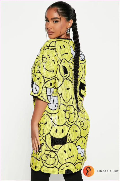 Dress with Graphic Sequins - Playful Nights for All Season, Casual, Clubwear, Dress, Evening Wear