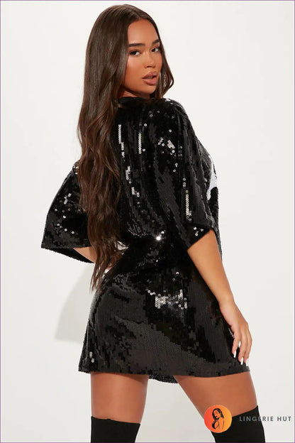 Dress with Graphic Sequins - Playful Nights for All Season, Casual, Clubwear, Dress, Evening Wear