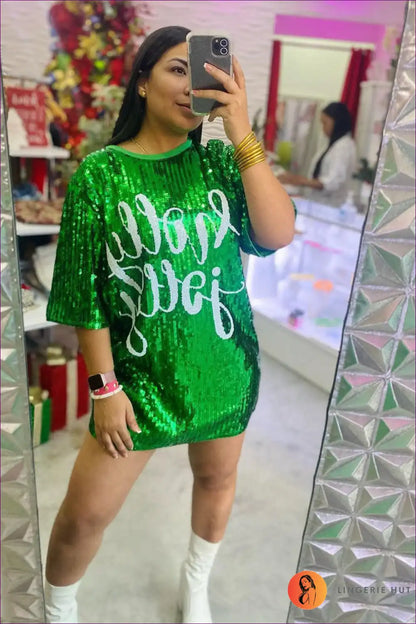 Dress with Graphic Sequins - Playful Nights for All Season, Casual, Clubwear, Dress, Evening Wear