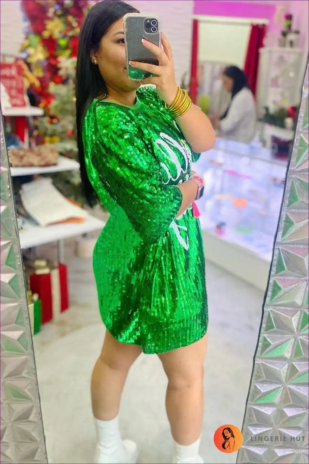 Dress with Graphic Sequins - Playful Nights for All Season, Casual, Clubwear, Dress, Evening Wear